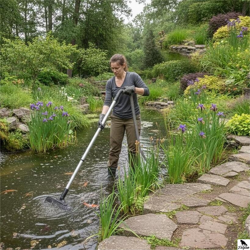 Vysávanie záhradného jazierka