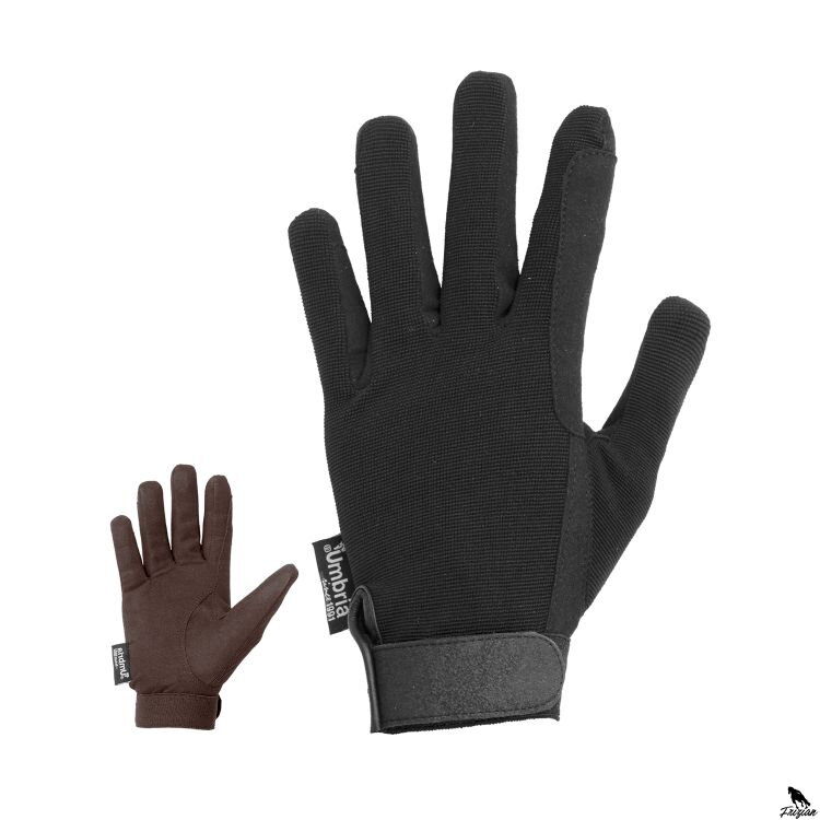 JAZDECKÉ RUKAVICE AMARA+POLYESTER Hnedé