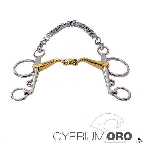 SEFTON CYPRIUM ZLATÝ PELHAM BIT, DVOJITÝ KĹBOVÝ 45º