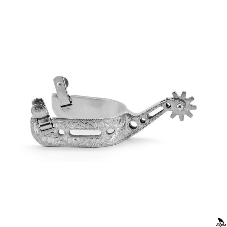 ALUMINUM ENGRAVED SPURS WITH HOLES