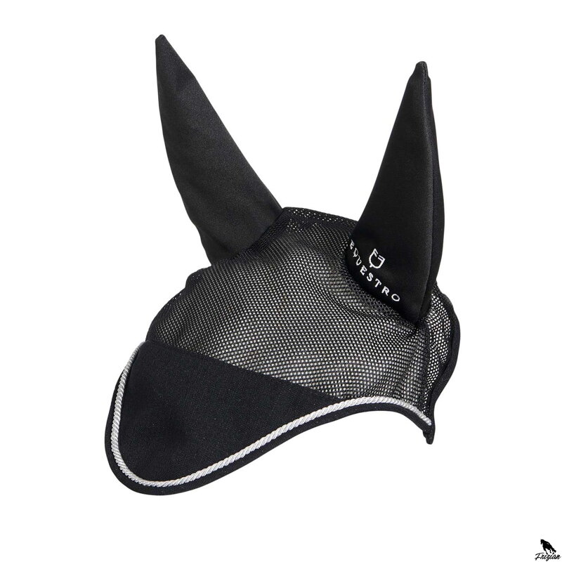 Bavlnená ušana s perforovanou technickou látkou čierna