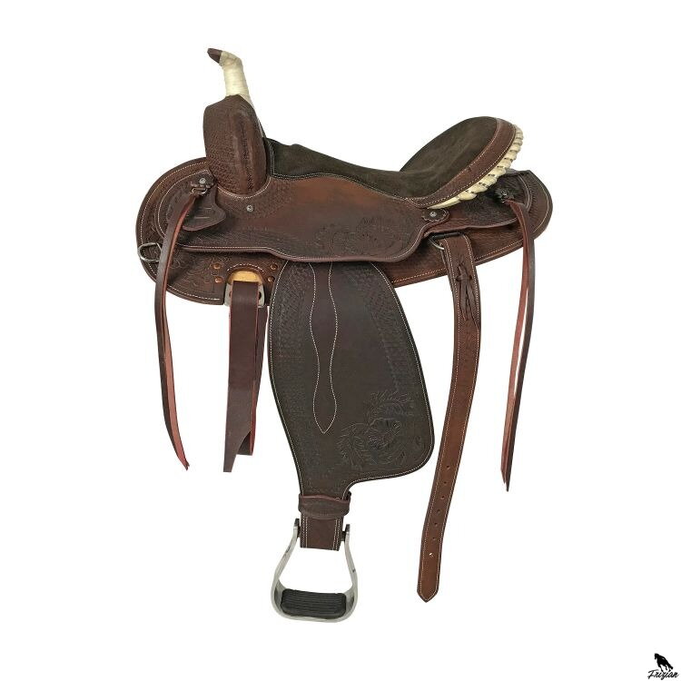 ZÁPADNÉ SEDLO LAKOTA OKRUHÁ SUKŇA S GRAVÍM A SO STRIEBORNÝM DRÔTKOM