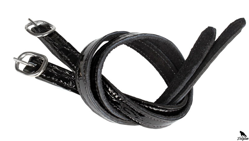 SPUR STRAPS PATENT CROCO LETAHER PÁR