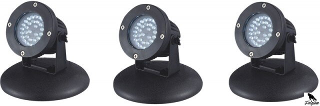 Lampa LED do oczka wodnego 2,2 W x 3 szt. z czujnikiem